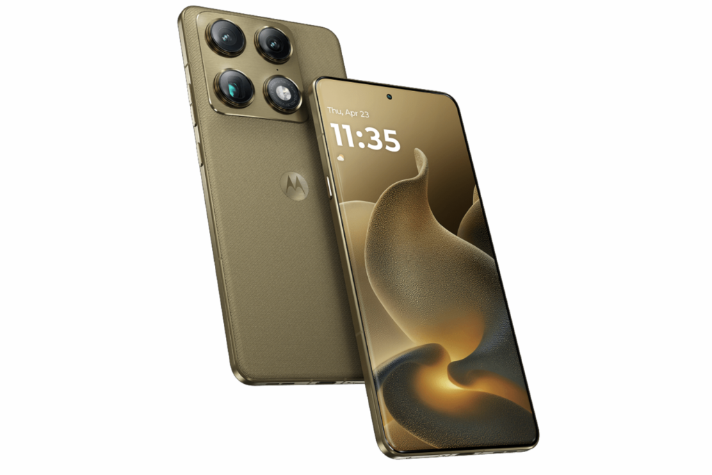 Motorola Signature smartphone showing front display and rear camera design