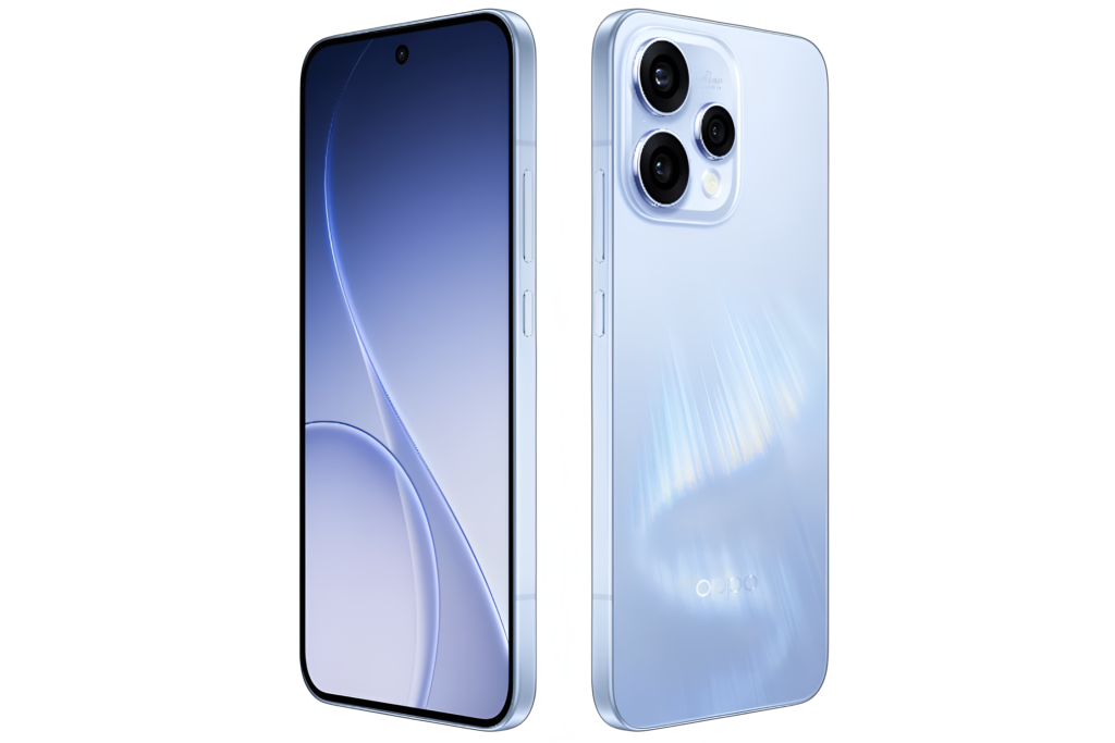oppo reno 15 smartphone showing front display and rear camera design