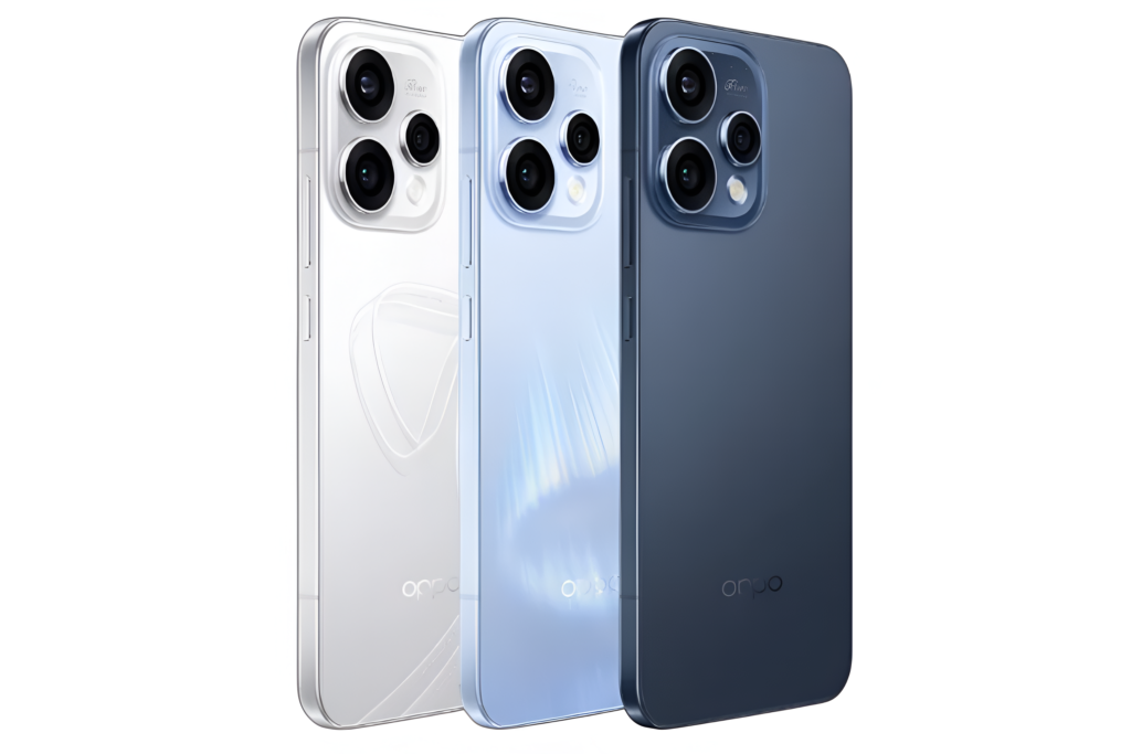 oppo reno 15 smartphone showing front display and rear camera design