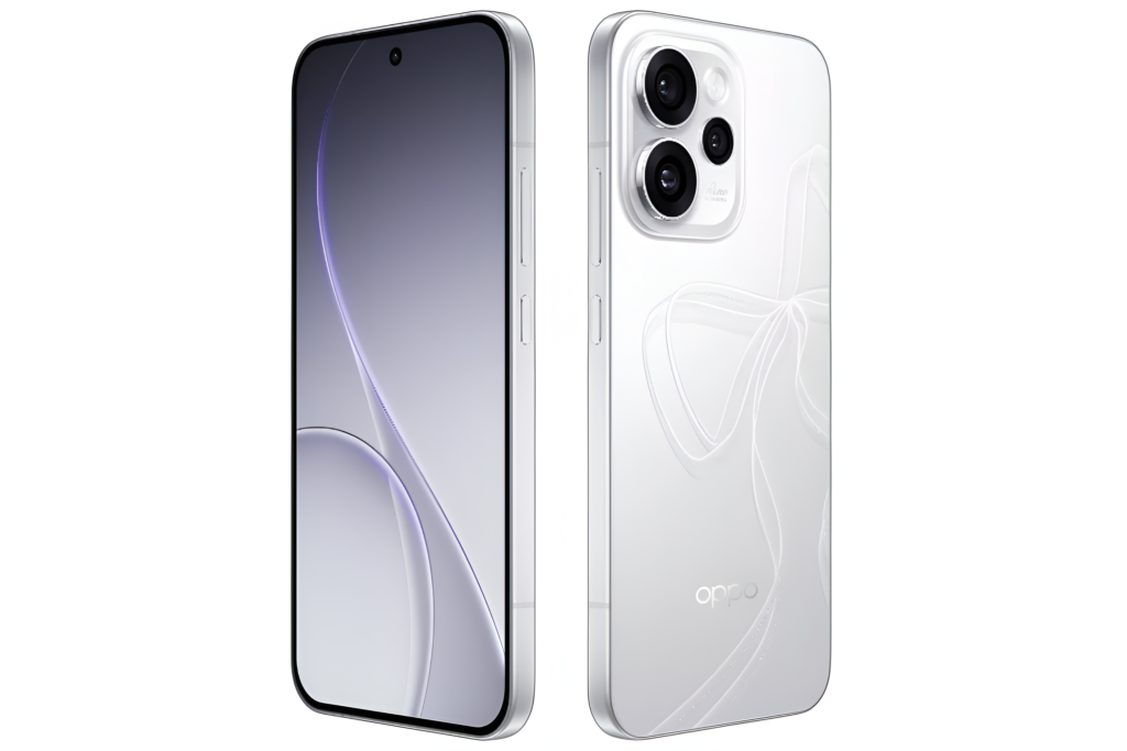 oppo reno 15 pro mini smartphone showing front display and rear camera design