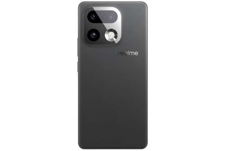 Realme16 Pro+ smartphone in grey colour variant showing rear design